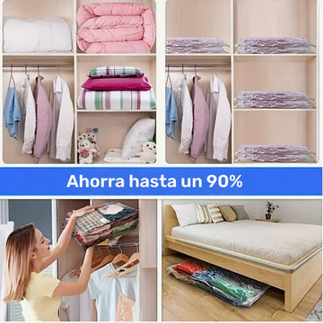 Juego de 11 bolsas de almacenamiento al vacío con bomba manual rosa, especial para guardar ropa de invierno, bolsas plásticas rectangulares multifuncionales con cierre de cremallera, ideales para viajes, campamentos, mudanzas y organización del hogar o c