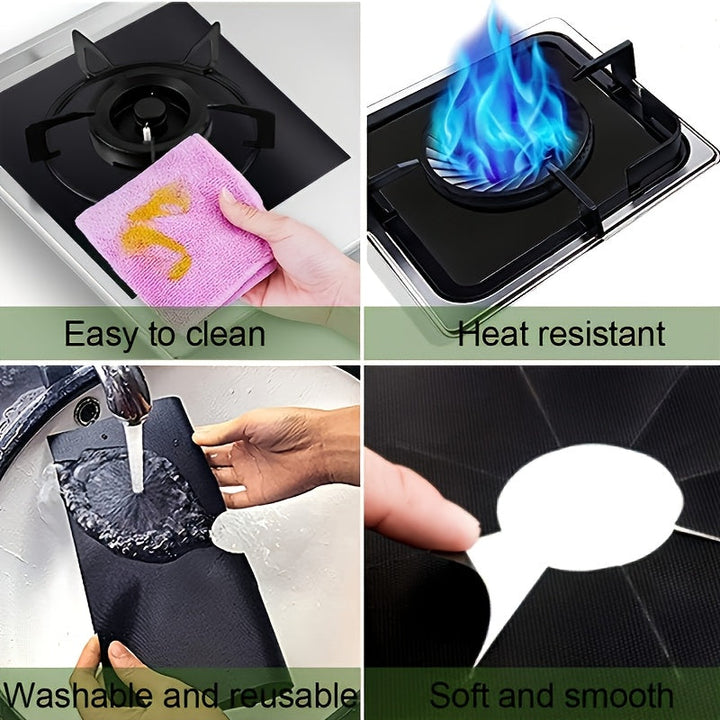 Juego de 8 piezas de protectores para estufas de gas, cubiertas para quemadores de horno y cocina, protectores antiadherentes para estufas de gas