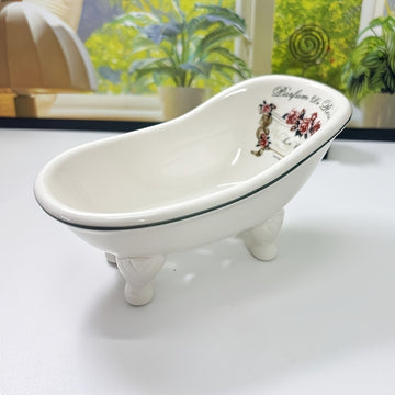Encantador Jabonera Ovalada de Cerámica de 14.22cm - Decoración Vintage para Baño, Perfecta para Accesorios de Hogar y Cocina, Decoración y Accesorios de Baño