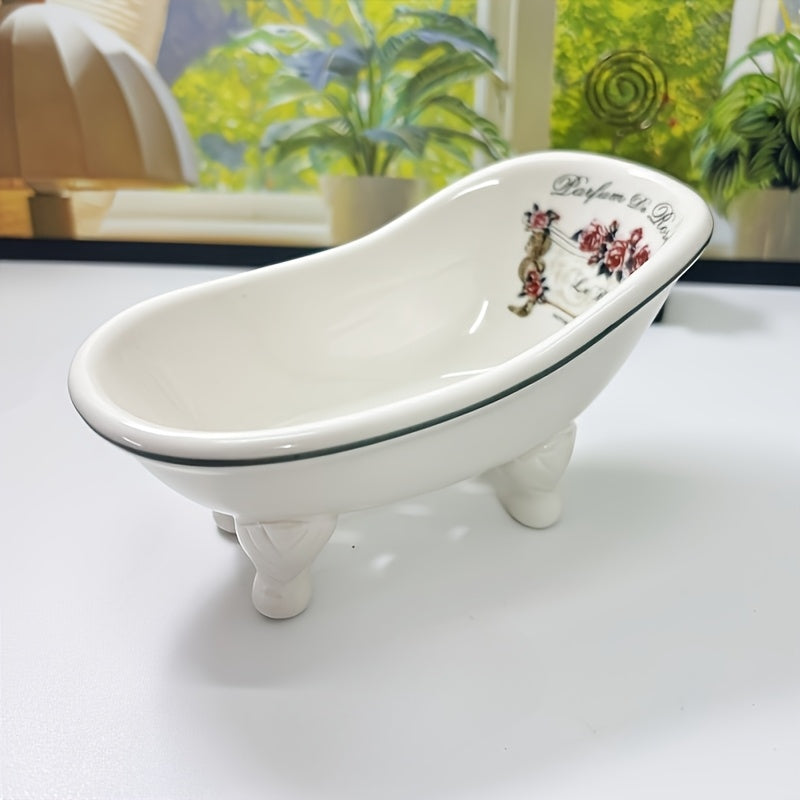 Encantador Jabonera Ovalada de Cerámica de 14.22cm - Decoración Vintage para Baño, Perfecta para Accesorios de Hogar y Cocina, Decoración y Accesorios de Baño