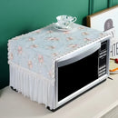 Cubierta de horno microondas de encaje elegante, poliéster, a prueba de aceite, transpirable, antideslizante, a prueba de polvo, con diseño floral decorativo para accesorio de cocina