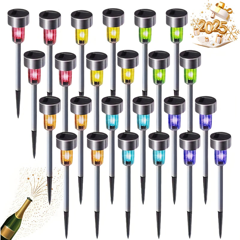 10 luces LED solares, luces solares para exteriores de acero inoxidable, luces decorativas solares para jardín, ideales para patio, césped, camino, terraza, entrada y jardín, fiestas, decoración de pasillos en jardín, luces decorativas navideñas. La mejo