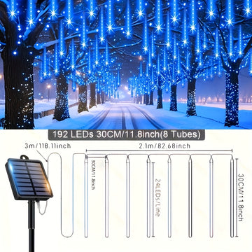 Luces Solares de Lluvia Meteórica Loyyz para Exteriores - Decoración de Jardín con Panel Solar, IPX4 Alta Calidad, Efecto Cielo Estrellado, LED Eficiente en Energía, Ideal para Bodas, Pascua, Ramadán, Patio o Techo - Iluminación Festiva y Decoraciones So