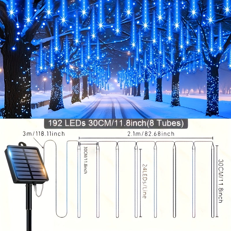 Luces Solares de Lluvia Meteórica Loyyz para Exteriores - Decoración de Jardín con Panel Solar, IPX4 Alta Calidad, Efecto Cielo Estrellado, LED Eficiente en Energía, Ideal para Bodas, Pascua, Ramadán, Patio o Techo - Iluminación Festiva y Decoraciones So