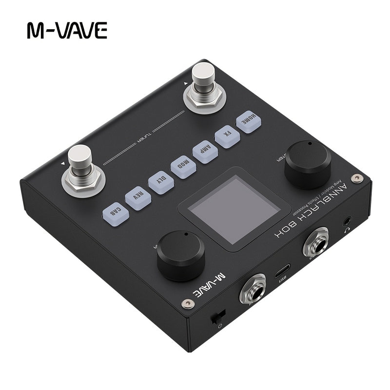 Guitarra eléctrica digital M-VAVE con efectos integrados BLACKBOX, caja pequeña negra multifunción, altavoz monobloque para teléfono móvil y grabación analógica de sonido