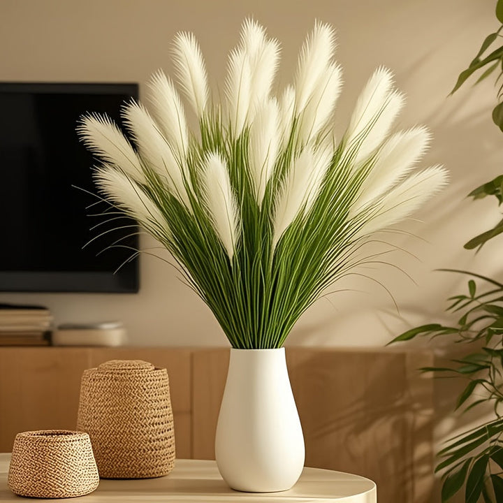 Ramo de paja artificial grande y realista de 35,8" - Decoración elegante para suelo para bodas, hogar y celebraciones estacionales - Plástico, sin recipiente incluido - Ideal para Navidad, Acción de Gracias, Día de la Madre, decoración de bodas