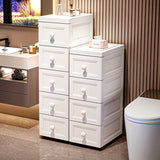 Armario de Almacenamiento Plástico de 5 Niveles y 5 Cajones con Ruedas, Ancho 15/25 cm, Diseño Ahorra Espacio para Oficina o Sala de Estar, Caja Impermeable sobre Rodillos, Fácil Uso, Armarios Portátiles