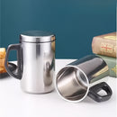 1pc Taza de Viaje Aislada de Acero Inoxidable de Doble Capa con Tapa - Sin Malla, Mantiene las Bebidas Calientes o Frías, Ideal para Camping en RV, Oficina y Regalos