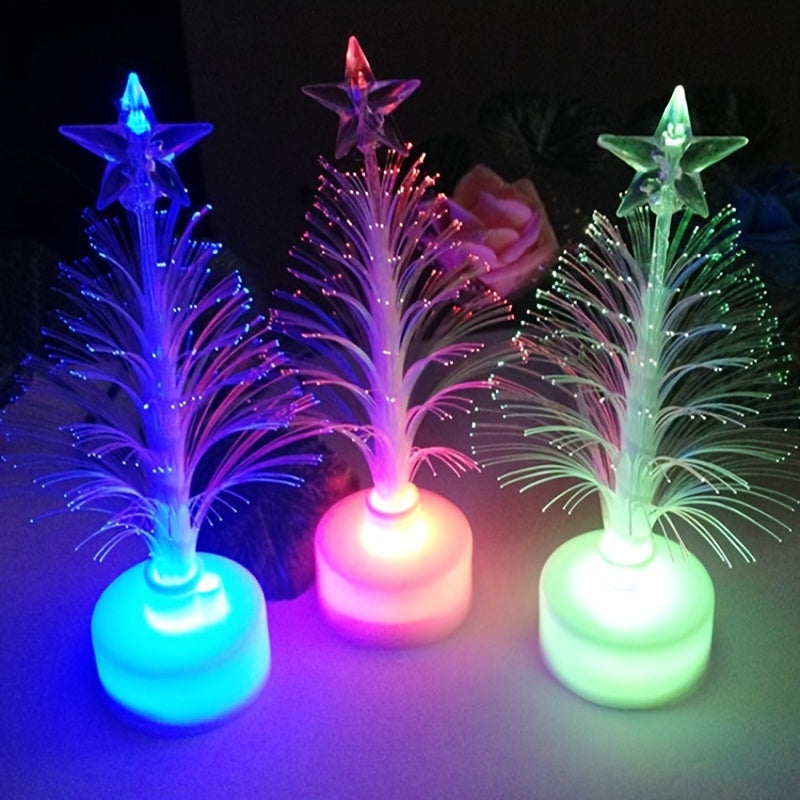 Árbol de Fibra Óptica con Luz Cambiante de Color LED - Árbol de Fibra Óptica Luminoso, 14*3.6cm