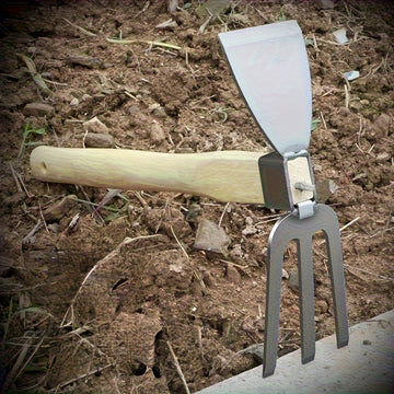 Juego de herramientas de jardín - Arado de doble cara de metal duradero, adecuado para plantar flores y verduras, perfecto para jardinería en casa y proyectos de arte.