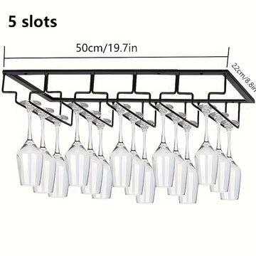 Soporte colgante para copas de vino, estante para copas debajo del mueble, estante de almacenamiento de hierro metálico, soporte para clasificación de copas, accesorios adecuados para bar, comedor, armario, cocina y organización