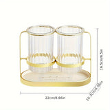 Organizador de Utensilios Moderno de Plástico con Compartimentos Dobles y Estante Secador - Soporte Multinivel para Cuchillos, Tenedores y Cucharas, Almacenamiento Resistente a la Humedad para Esenciales de Cocina