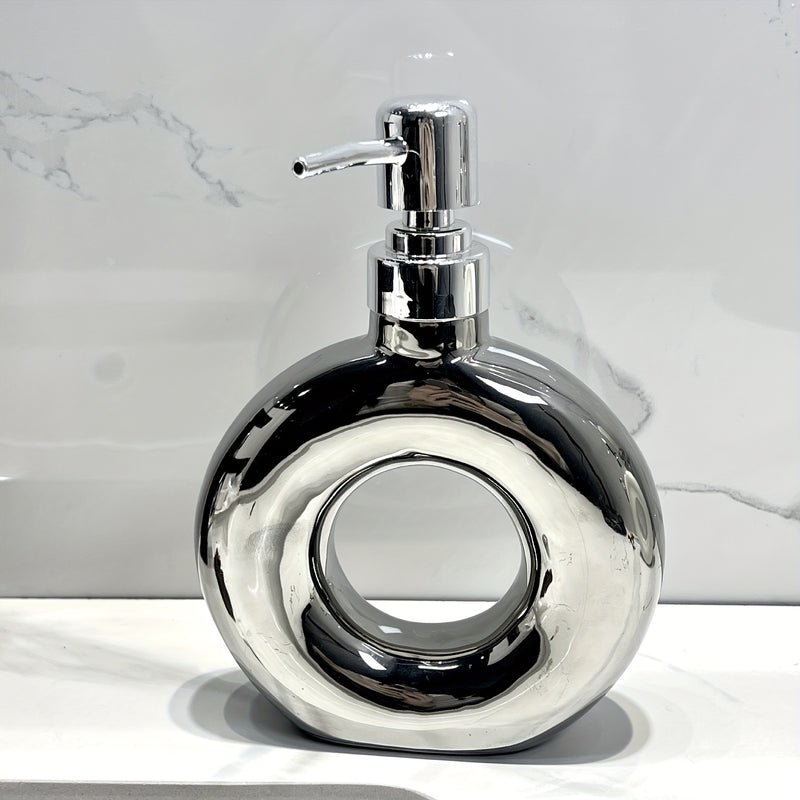 Conjunto creativo de dispensadores de jabón de cerámica, botellas de bomba de gel de ducha y loción para baño, diseño elegante de alta gama, dispensador de jabón líquido recargable para uso doméstico y de cocina, decoración de Halloween y Navidad.