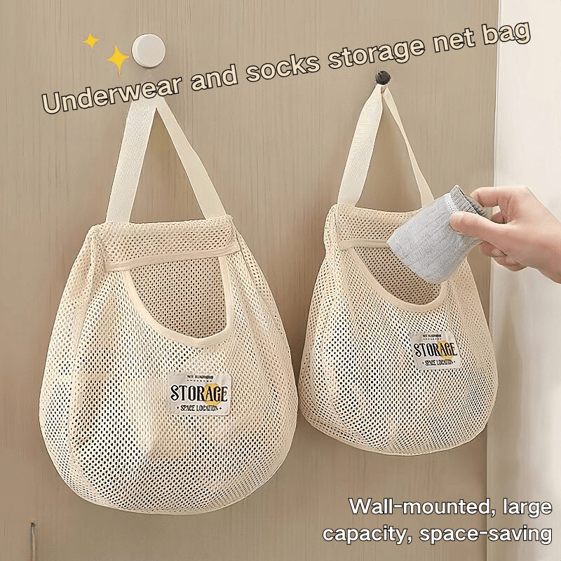 Bolsa colgante para almacenamiento de calcetines japoneses, bolsa colgante para ropa interior, bolsa de almacenamiento para ropa interior, bolsa colgante de pared para dormitorio, bolsa de boxeo sin perforación