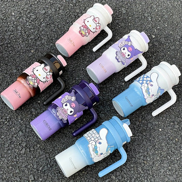 1 pieza, taza aislada de acero inoxidable HelloKitty, capacidad grande de 900 ml, linda taza de agua, regalo de Navidad, taza de coche, taza de café