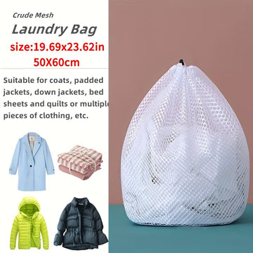 Bolsa de malla para ropa con cierre de cordón, lavable en lavadora, ideal para blusas, calcetines, medias y ropa interior, 4 tamaños disponibles (59.99 cm x 79.98 cm), perfecta para viajes y uso en el hogar