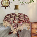 Mantel Elegante de Encaje Europeo - Diseño Floral, Poliéster, Forma Cuadrada para Mesas de Café y Soportes de TV - Perfecto para Decoración de Halloween y Navidad