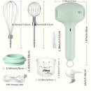 1 Juego, Trituradora de Carne Eléctrica Multifuncional y Batidor de Huevos 2 en 1, Mezclador Portátil Recargable con Accesorios Múltiples para Repostería - Regalo Recomendado