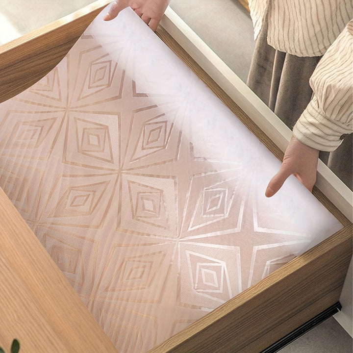 1 Rollo de Forro de Estantería y Cajón Claro, 29,97 cm * 149,86 cm Forros de Gabinete Premium sin Adhesivo y Antideslizantes para Protección contra Rasguños, escritorio, Refrigerador, Estanterías, Cajones con Diseño Moderno