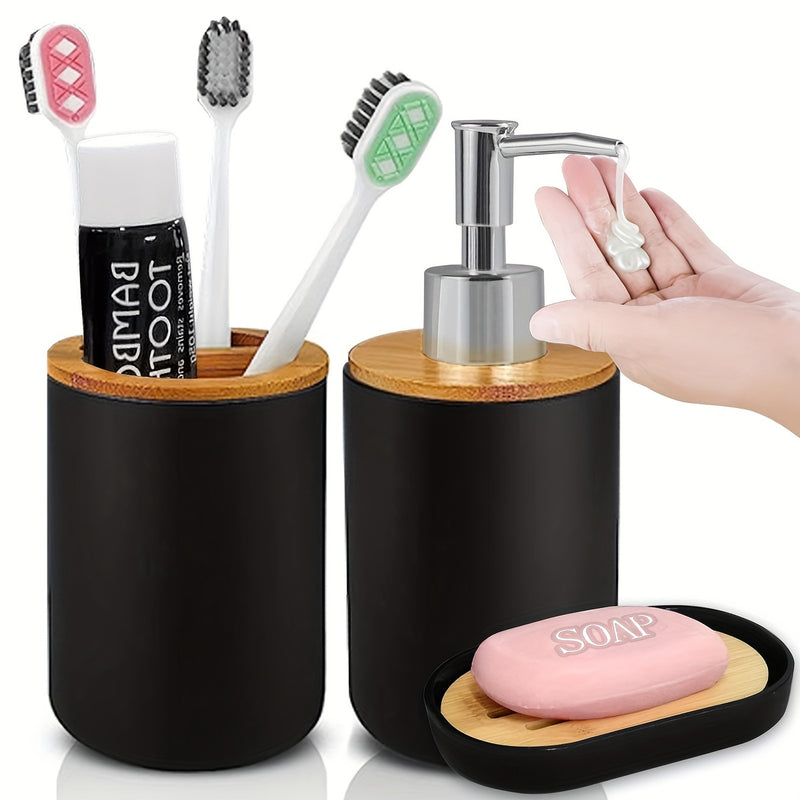 Juego de baño de 2/3 piezas, Dispensador de jabón de manos, Portacepillos de dientes, Jabonera, Decoración de baño, Portaobjetos de artículos de tocador, Accesorios de baño