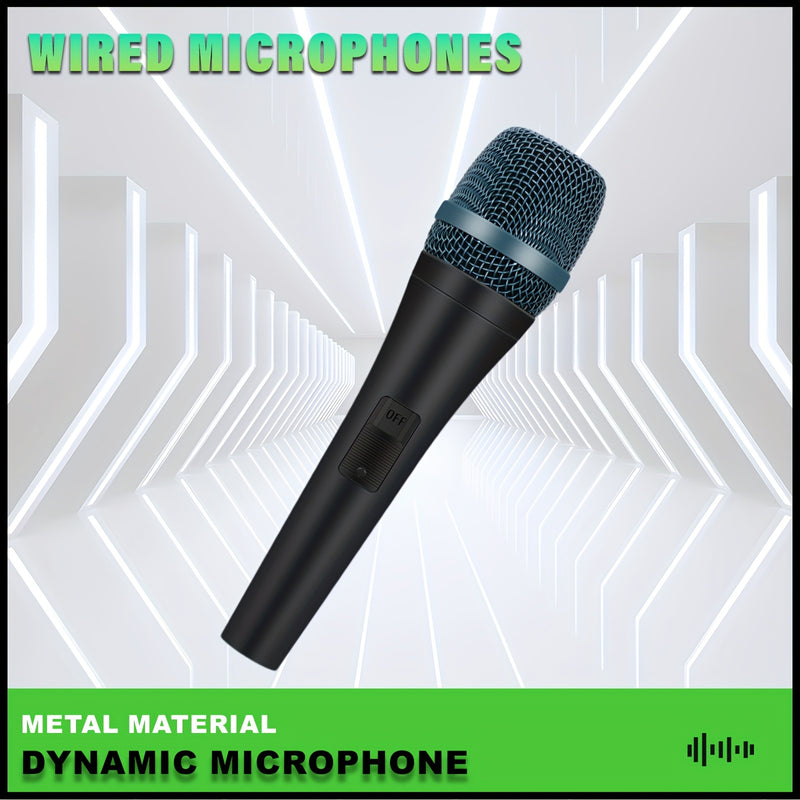Micrófono dinámico profesional E945 con interruptor, cable de línea de cañón de 3 metros, anti-grito, cable de altavoz/amplificador/placa base de 6,35 mm, entre otros, para grabación, canto, enseñanza, transmisión en vivo, presentación, etc., sonido de a