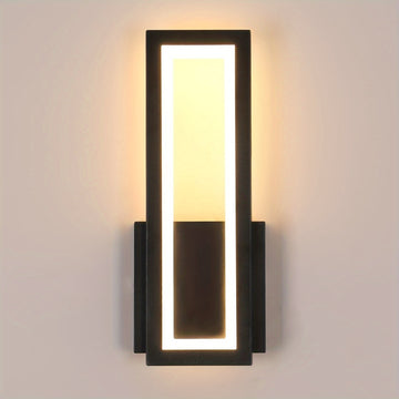 Luz de Pared LED Moderna - Blanco Cálido 3000K, Lámpara Interior de Acrílico Negro para Dormitorio, Sala de Estar, Pasillo y Escaleras