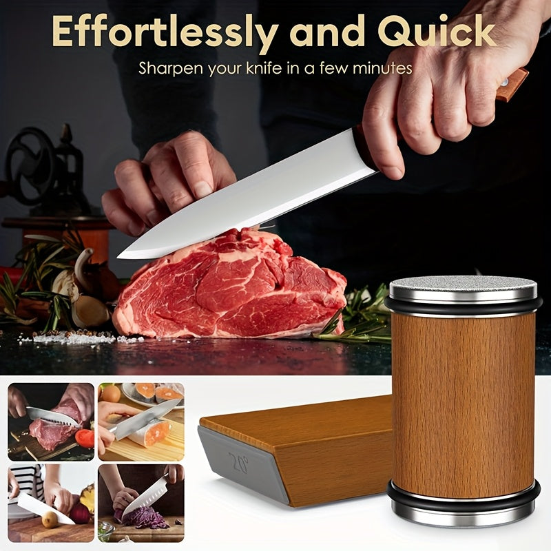 Afilar cuchillos magnéticos profesionales con piedras de afilado de diamante, ángulos de 15° y 20°, cuerpo portátil de aluminio, fácil de reemplazar, ideal para cuchillos de cocina, regalo perfecto para Navidad o cumpleaños.