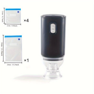 Bomba de Vacío Portátil USB con 5 Bolsas de Vacío Reutilizables