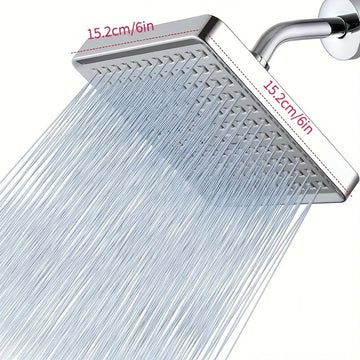 Cabezal de Ducha Cuadrado Pulido con Instalación en 1 Minuto - Diseño Moderno Galvanizado, Sin Herramientas ni Plomería, Disfruta de una Experiencia de Baño Lujosa, Accesorios para la Ducha