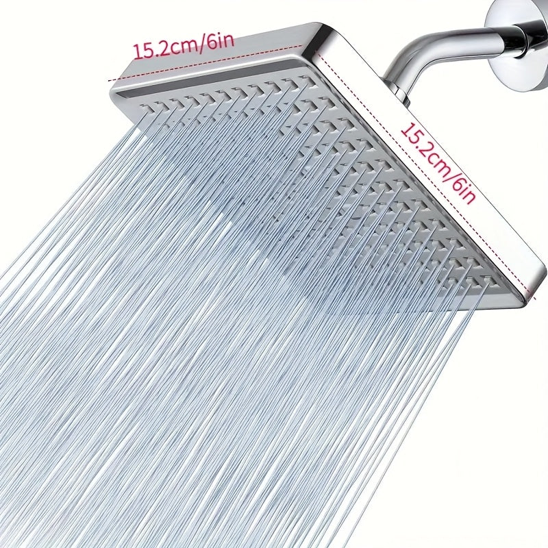 Cabezal de Ducha Cuadrado Pulido con Instalación en 1 Minuto - Diseño Moderno Galvanizado, Sin Herramientas ni Plomería, Disfruta de una Experiencia de Baño Lujosa, Accesorios para la Ducha