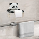 Soporte para Papel Higiénico de Panda Adhesivo de Fácil Instalación - Diseño de Dibujos Animados Lindo, Plástico Duradero, Montaje en Pared que Ahorra Espacio para el Baño