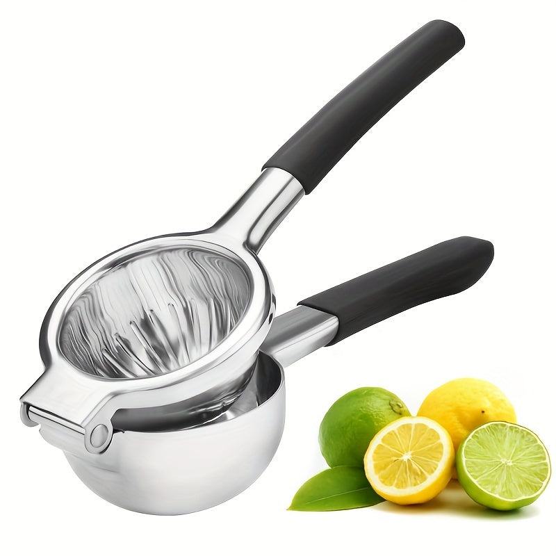 Exprimidor manual de cítricos de acero inoxidable con asas de silicona, prensa de frutas para limones, naranjas, artilugio de cocina para uso doméstico