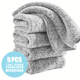 Toallas de cocina ultra suaves y absorbentes de microfibra - 5/10 piezas, 20.07 cm x 20.07 cm, gris, paños multiusos para limpieza del hogar, estilo rústico, solo lavado a mano, perfectas para platos y tareas del hogar, toallas para trastes