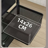 Carrito de cocina de metal de 3/4/5 niveles, estante de almacenamiento abierto cuadrado, organizador multifuncional, no requiere ensamblaje, uso sin electricidad, construcción de hierro fundido duradera, diseño que ahorra espacio para un fácil acceso a l