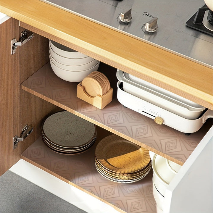 1 Rollo de Forro de Estantería y Cajón Claro, 29,97 cm * 149,86 cm Forros de Gabinete Premium sin Adhesivo y Antideslizantes para Protección contra Rasguños, escritorio, Refrigerador, Estanterías, Cajones con Diseño Moderno