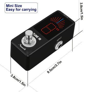 Pedal Afinador de Guitarra, Afinador Cromático para Guitarras Eléctricas y Bajos con Indicador de Tono Preciso ±1 Centido y True Bypass