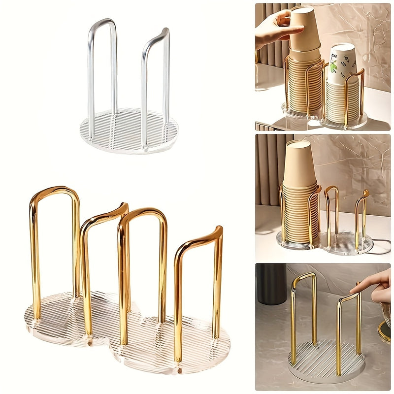 Portavasos Desechable de Acrílico de Lujo Ligero, Organizador de Tazas de Café Adecuado para Hogares, Cafeterías y Hoteles, Elección Ideal para Almacenar Vasos de Papel Ordenadamente