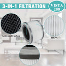 2 piezas, filtros de repuesto, compatibles con Vista 200 Vista 200-RF 3 en 1 filtro de repuesto HEPA H13 de grado verdadero, herramientas de limpieza