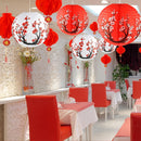 Kit de Decoraciones para Fiestas Japonesas y Chinas de 16 Piezas - 6 Linternas Japonesas y 10 Linternas Chinas Rojas para Año Nuevo, Festival de Primavera, Boda, Fiesta, Ocasión de Boda, Ocasión de Despedida de Soltera, Ocasión Universal