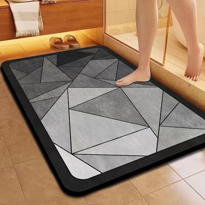 1 alfombra de baño de tierra de diatomeas 3D ultra absorbente, secado rápido, suave de poliéster, ideal para baño, ducha, tina, entrada, decoración de otoño y hogar