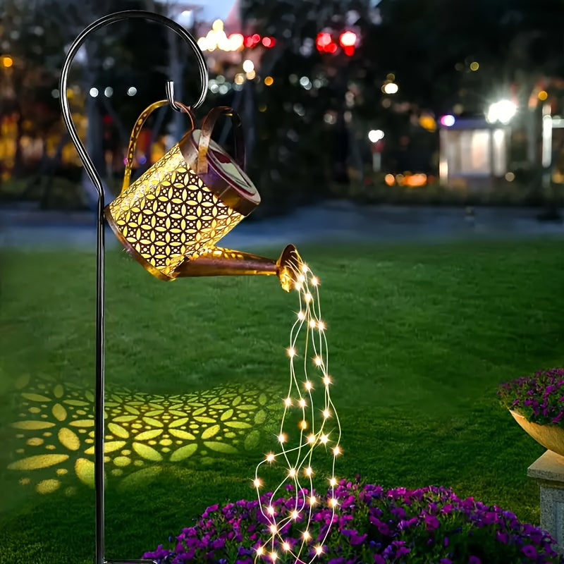 Botella de agua con energía solar y luces de cuerda, decoración de jardín al aire libre, luz solar de metal desmontable, luz colgante de montaje semi-inmerso, ideal para césped al aire libre, batería de níquel, hardware de instalación incluido, regalo pe
