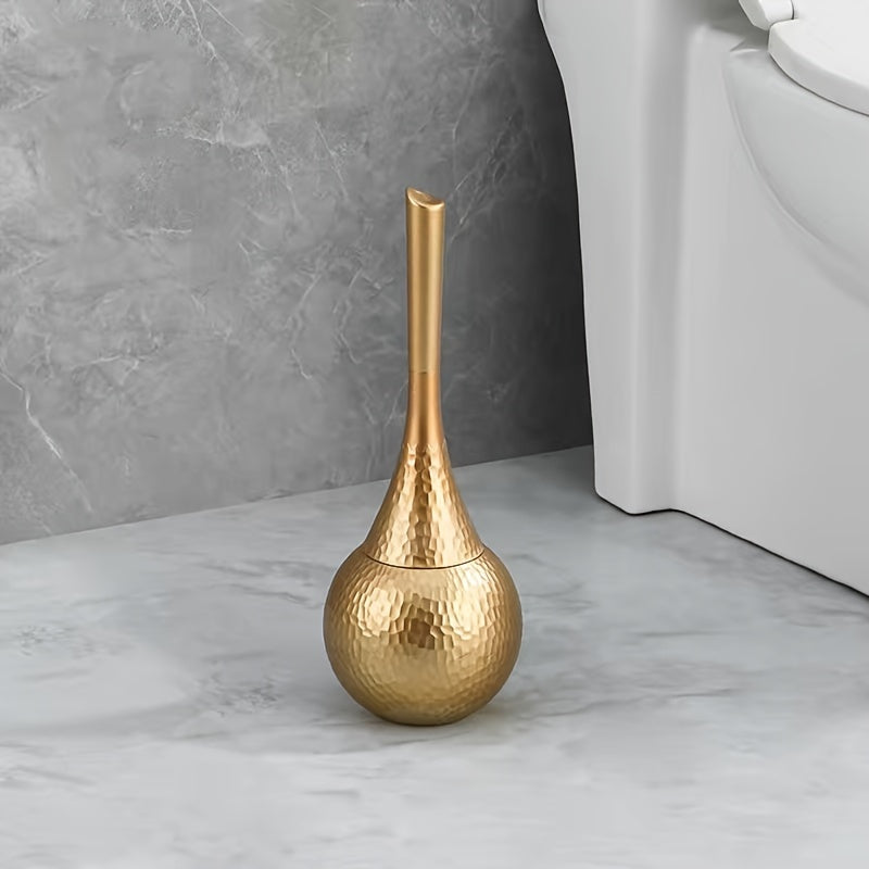 [Cepillo de Inodoro Elegante Dorado] Soporte de Cepillo de Inodoro Elegante de Pie Reutilizable Dorado - Herramienta de Limpieza de Baño de Múltiples Componentes, Herramienta de Limpieza de Inodoro, Accesorios de Baño