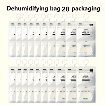 10/20 piezas de bolsas absorbentes de humedad, incluye 800/1600 gramos de desecante, prevención de moho y deshumidificación, paquete pequeño, adecuado para armarios y armarios - Reutilizable, esencial para la deshumidificación diaria en el dormitorio.
