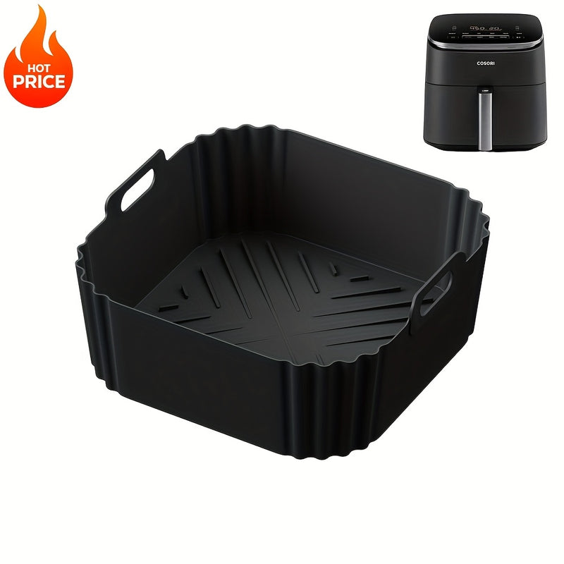 8,86 pulgadas de reutilizables, rectangulares, de silicona para freidor de aire, para Ninja AF140, AF141, AF180, AF181, Philips HD9270 y otros modelos - Antiadherente, resistente al calor, fácil limpieza, accesorio para hornear | Forma cuadrada | Silicon