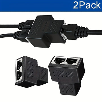 Conectores Divisores Ethernet RJ45 de 2 piezas, Adaptador de 1 a 2 para Cable Cat5/Cat6, Compatible con Smart, Sin Carga, Control por App, No Requiere Batería