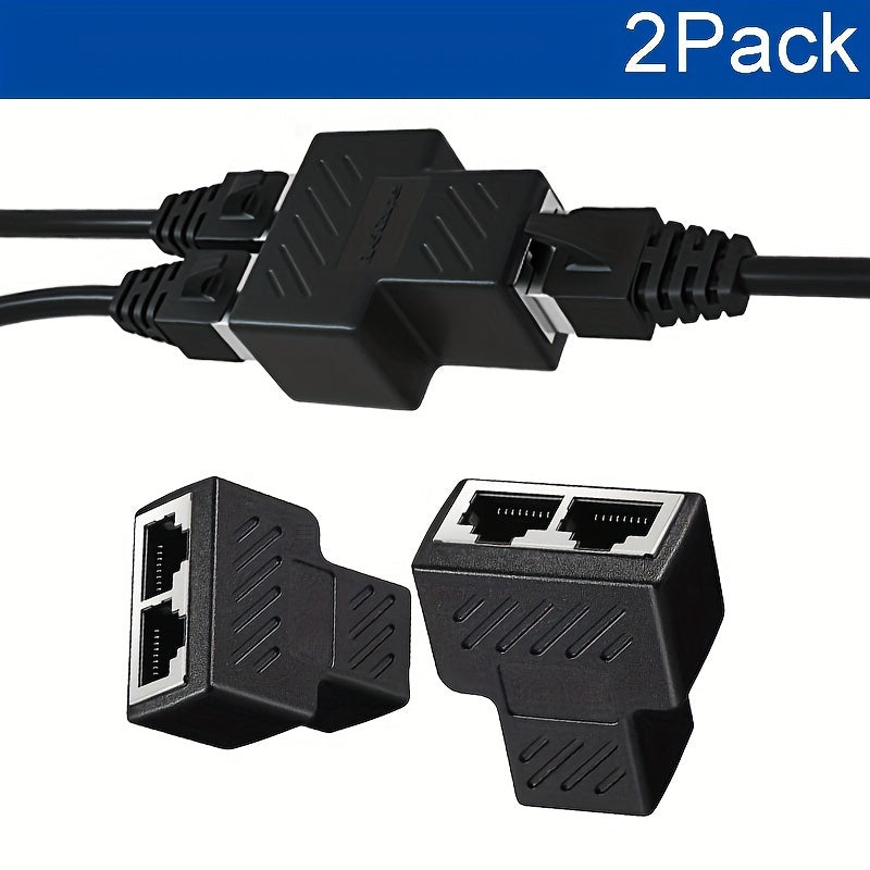 Conectores Divisores Ethernet RJ45 de 2 piezas, Adaptador de 1 a 2 para Cable Cat5/Cat6, Compatible con Smart, Sin Carga, Control por App, No Requiere Batería