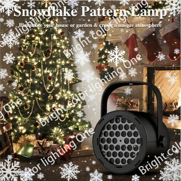 1 lámpara de nieve con concha negra, luz de proyección LED, alimentada por USB, diseño de asa, instalación portátil, adecuada para dormitorio, fiestas, cumpleaños, luces ambientales esenciales para Navidad.