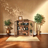 Armario de Almacenamiento Retro de Madera con 22 Escenas y Tapa Abatible – Organizador Multifuncional para Cosméticos, Accesorios y Suministros de Oficina, Ideal para Dormitorio, Baño y Espacio de Trabajo, Incluye Película Protectora Transparente