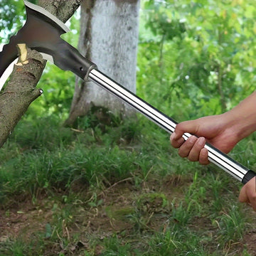Tool Multifuncional de Acero Aleado de Doble Filo - Sin Necesidad de Energía, Construcción Metálica Duradera para Jardinería, Camping y Deshierbe - Herramienta Esencial para Embellecimiento Exterior (Excluye Mango), Hoja Afilada