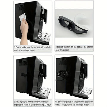 Organizador de Cables de 4/6 piezas, Clip de Fijación de Pegatina de Pared para Cables de Energía, Organizador de Almacenamiento de Cables para Cocina, Enrollador de Cables y Aparatos Domésticos